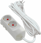 Подовжувач мережевий VIROK: l= 3 м, з 2 гніздами із заземленням