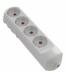 Колодка мережева VIROK: з 4 гніздами із заземленням
