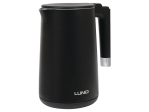 Електрочайник з термостатом з нержавіючої сталі LUND 1,5 л чорний, 2200 Вт, живлення від мережі 230В