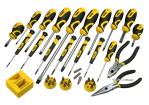 Набір викруток і насадок STANLEY : сумка, плоскогубці, магнітезатор, 39 елементів.