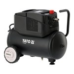 Компрессор безмасляный сетевой YATO 230 В, 1200Вт, давление 8 Bar, подача воздуха- 180 л/мин, ресивер- 24л YT-23343