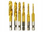 Метчик - сверло (набор из 6 шт) М3, М4, М5, М6, М8, М10 шлифованный