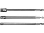 Набор адаптеров для головок 1/4"-3/8"-1/2" HEX 1/4" YATO YT-04628, 3 шт