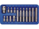 Набор головок-бит HEX H4-H12 VOREL 66720, 3/8" и 1/2", 15 шт