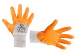 Перчатка х/б с нитрилом на ладони 10" INTERTOOL SP-0110, желтая