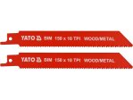Полотно для сабельной пилы по дереву и металлу 150 мм YATO YT-33930, биметалл, 10 TPI, 2 шт.