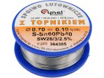 Припой свинцовый Sn60Pb40 0,7 мм VOREL 76806, флюс 3 сердечника, 100 г