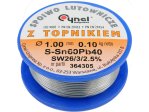 Припой свинцовый Sn60Pb40 1,0 мм VOREL 76810, флюс 3 сердечника, 100 г