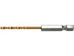 Сверло по металлу HSS-TiN 2,5 мм HEX 1/4" YATO YT-44752, DIN 338, 80 мм