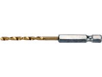 Сверло по металлу HSS-TiN 3 мм HEX 1/4" YATO YT-44754, DIN 338, 81 мм